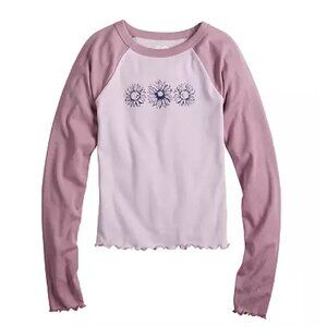 Girls 4-20 SO® Long Sleeve Raglan Baby Tee in Regular